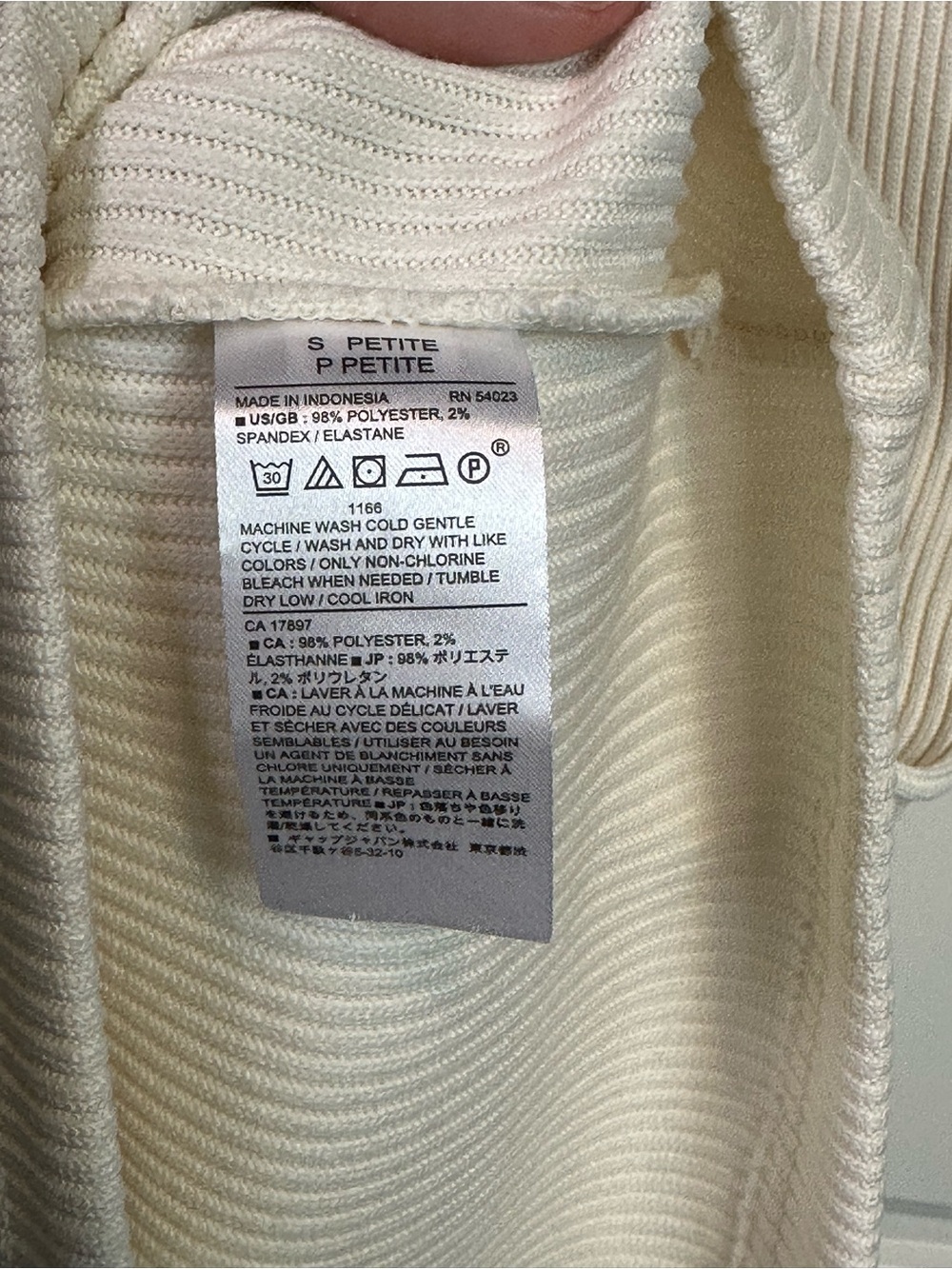 Banana Republic Women’s Ribbed Knit Long Sleeve Midi Dress Cream Size Small P - Picture 5 of 10